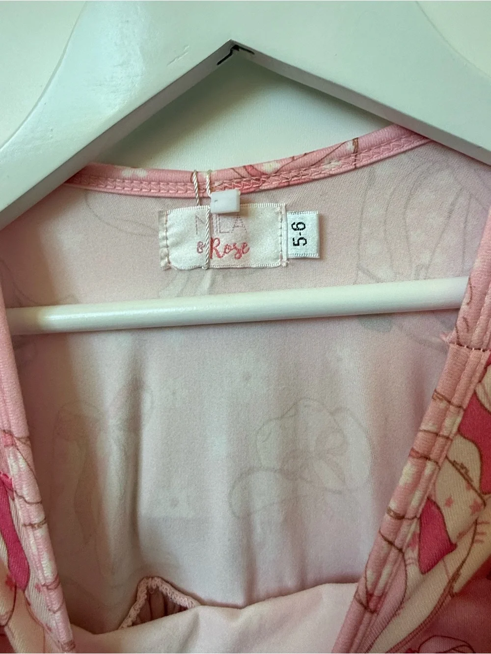 Mila Rose Girls Pink Ballet Print Ruffle Dress